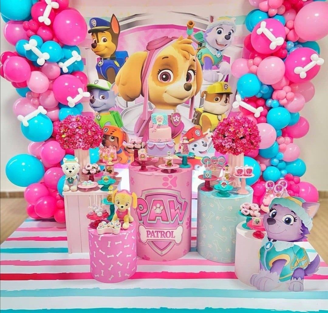 fiesta de paw patrol para niña