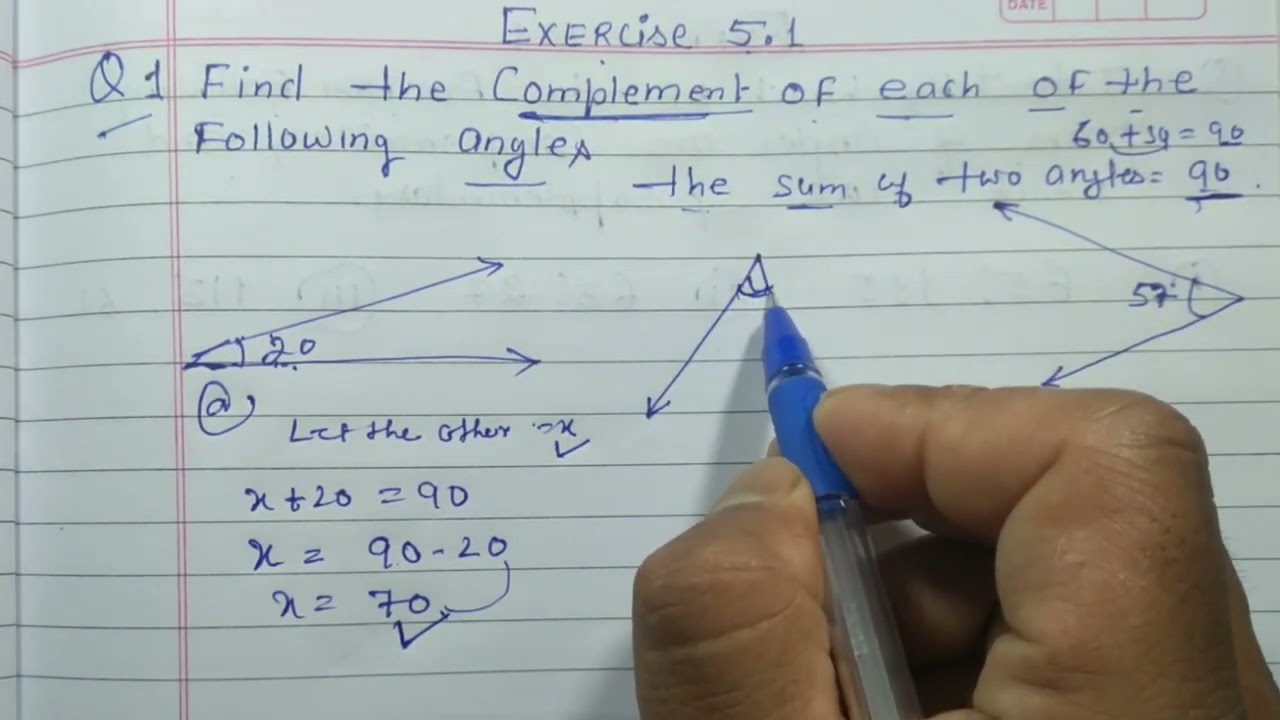 find the complement of each of the following angles