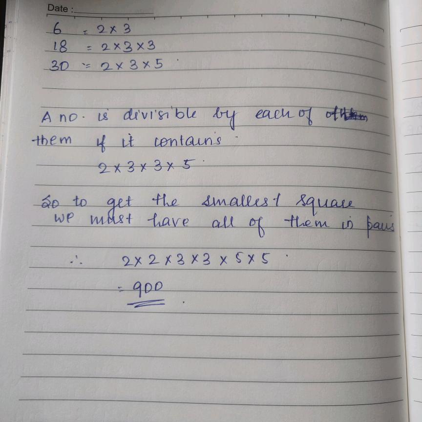 find the least square number which is exactly divisible by