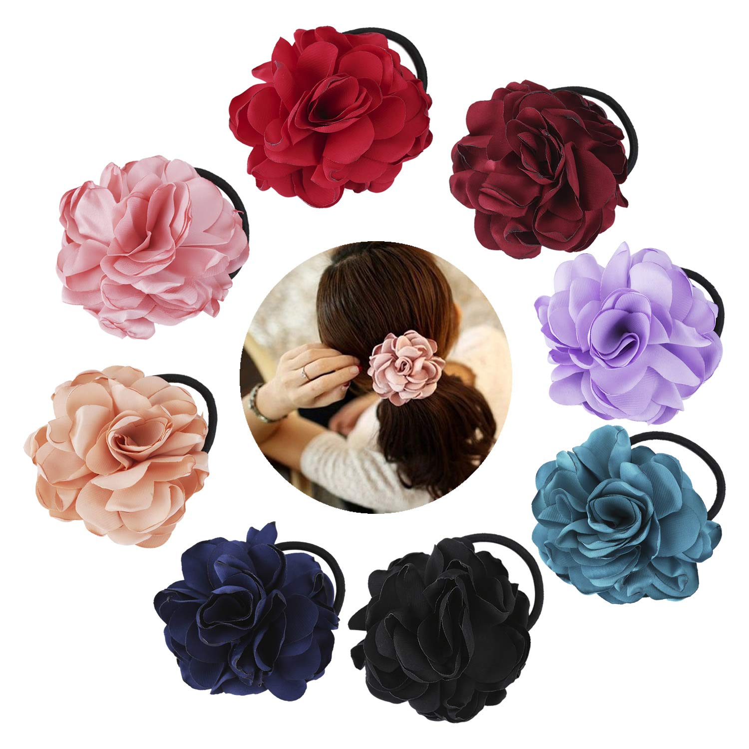 flower hair rubber band