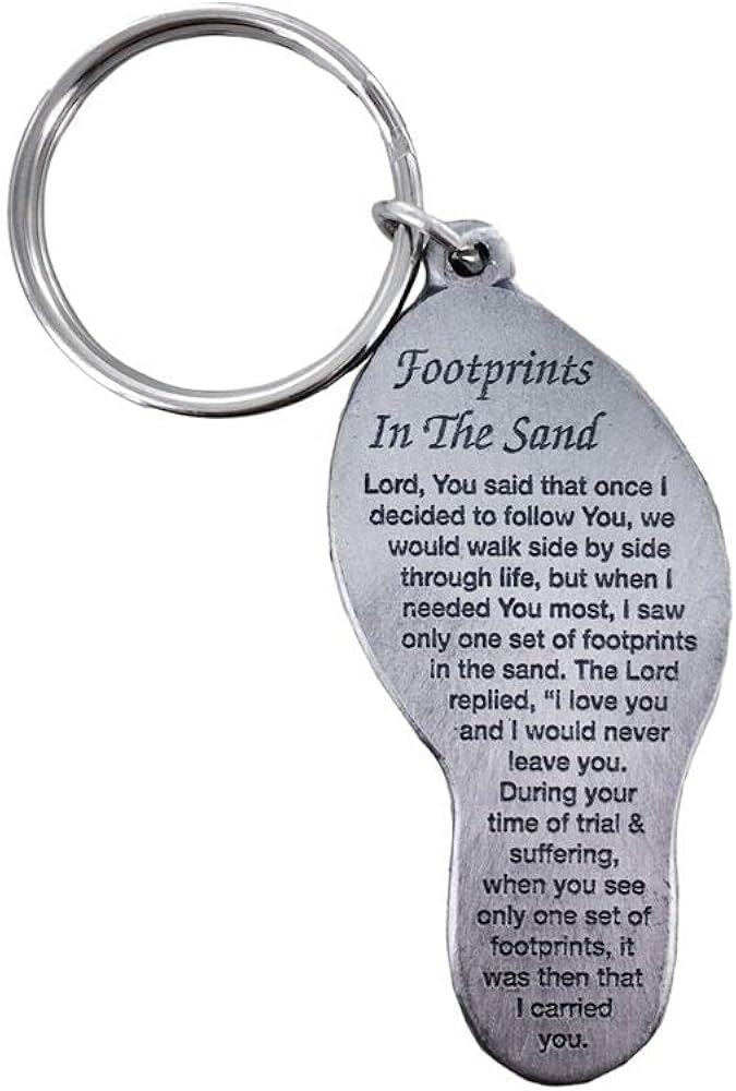 footprints in the sand keychain