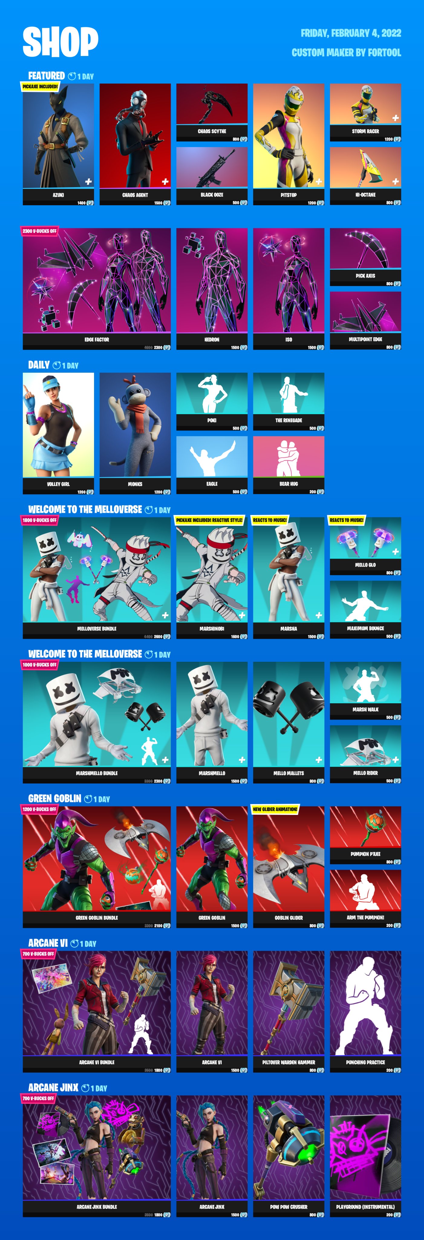 fortnight item shop tomorrow