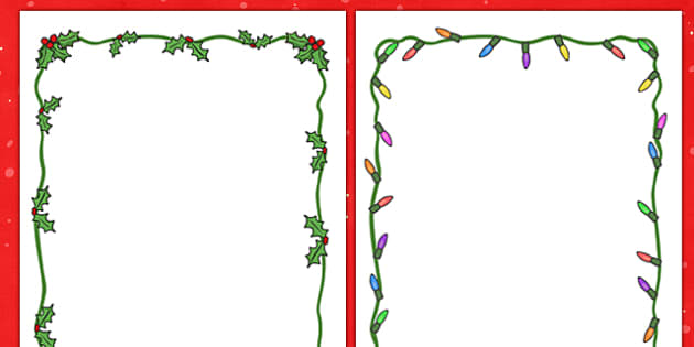 free christmas borders to print