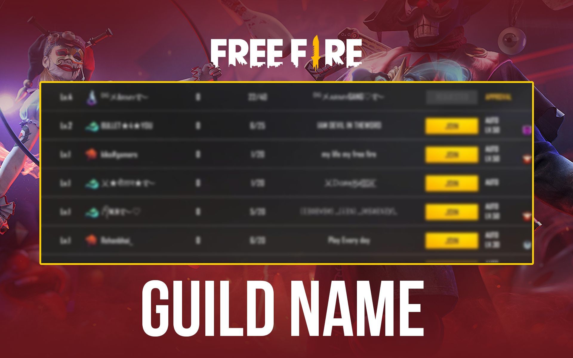 free fire nickname guild