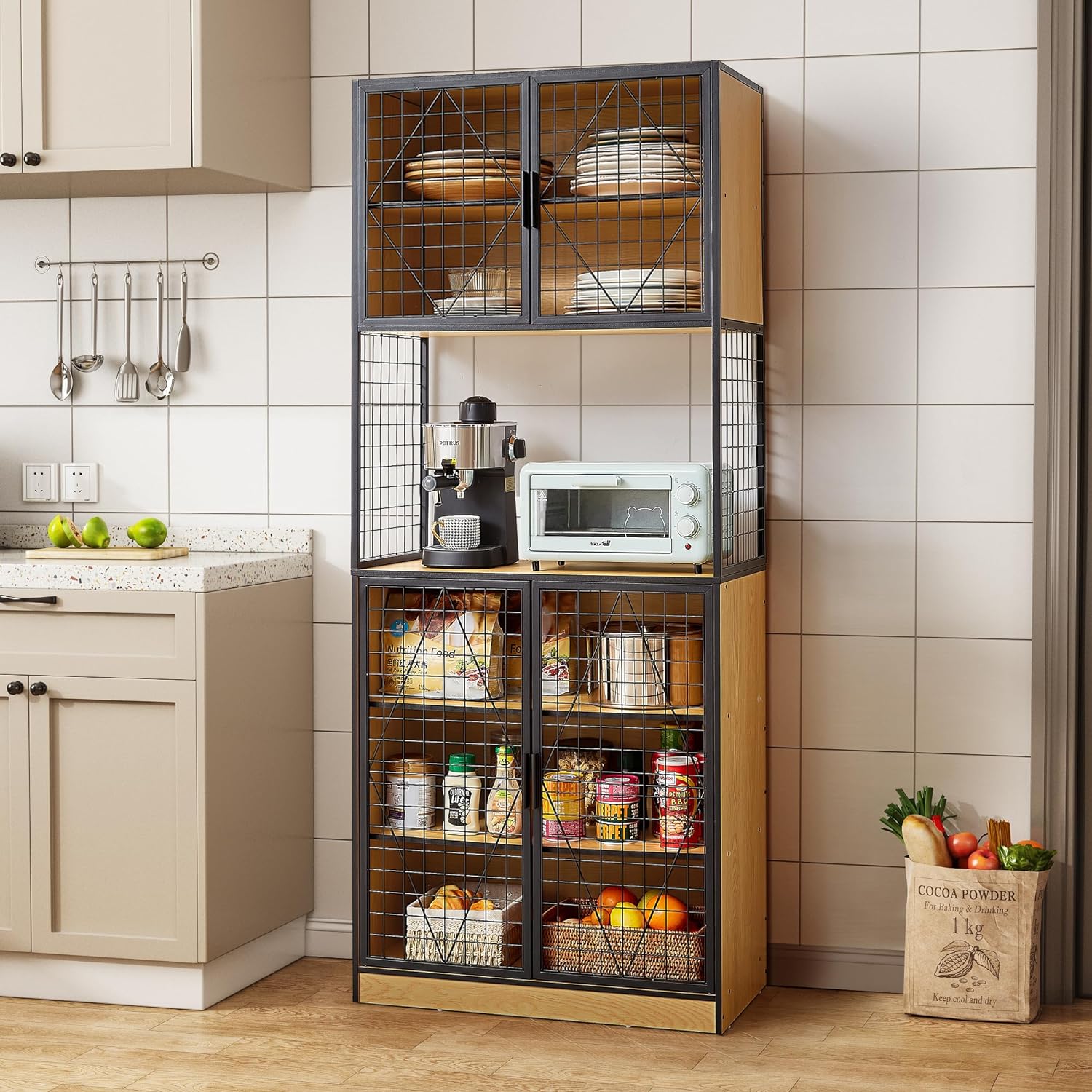 freestanding storage cabinets with doors and shelves