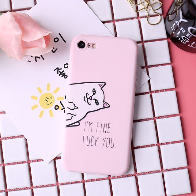 fuck you cat phone case