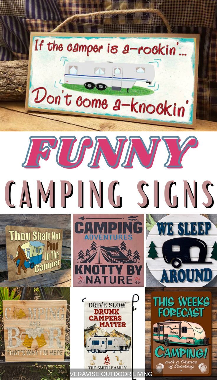 funny camping signs