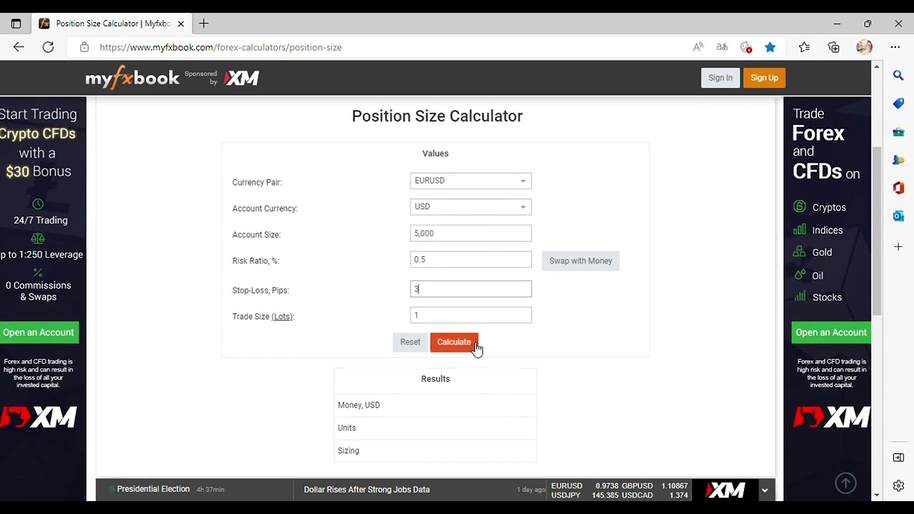 fxbook calculator