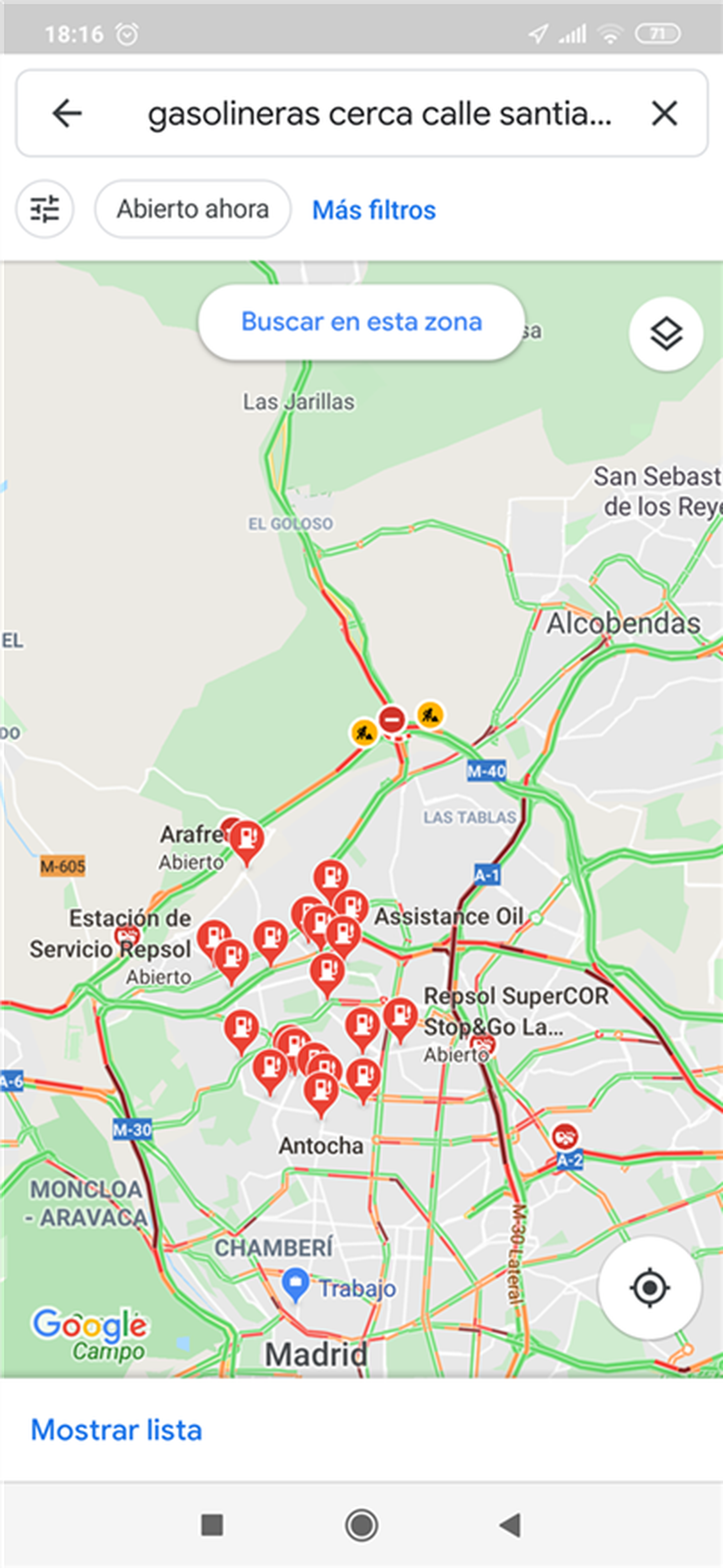 gasolinera cerca de mí ubicación abierta