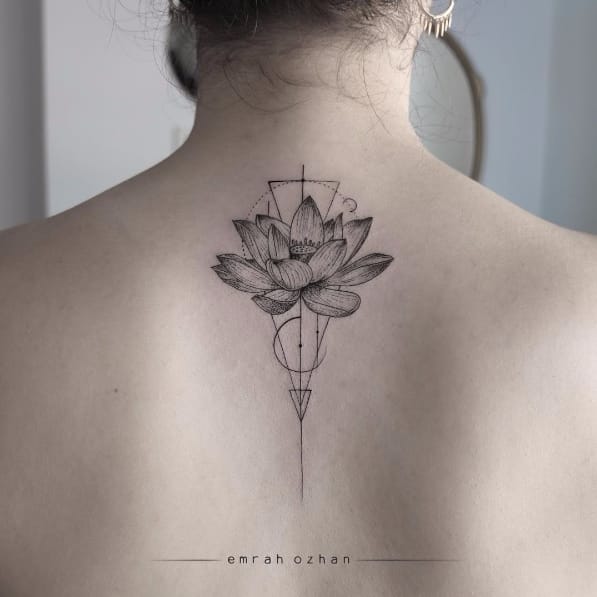 geometric lotus tattoo