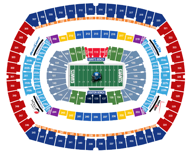 giants stadium seating chart