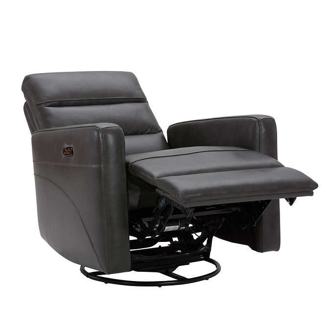 gilman creek leather power swivel glider recliner