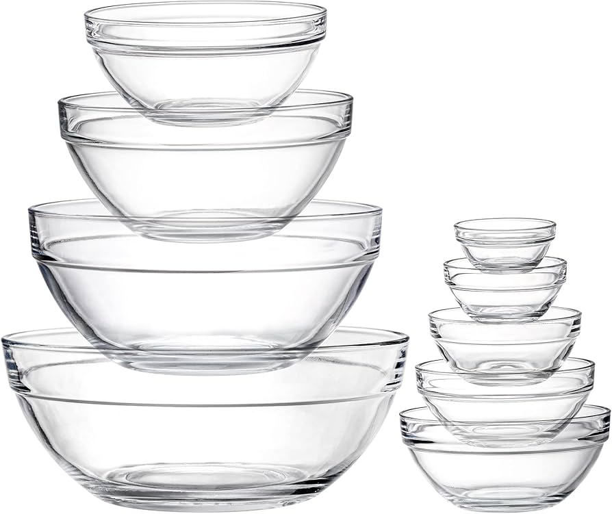 glass mixing bowl set