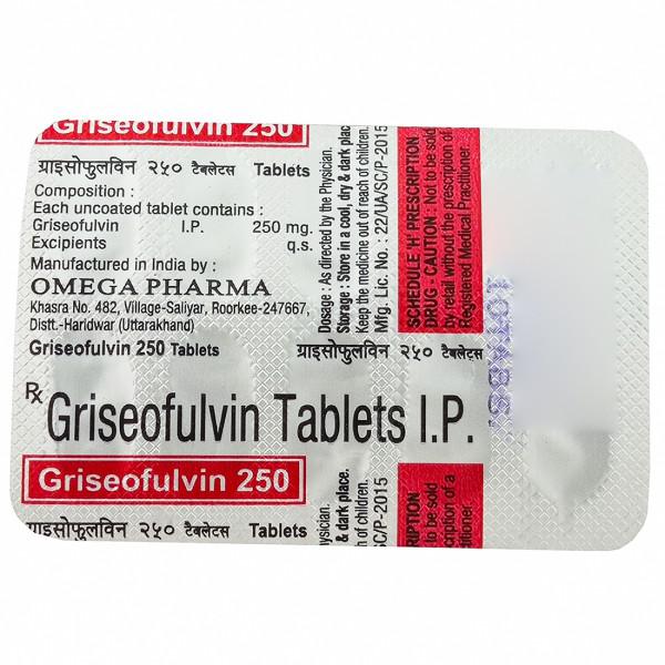 griseofulvin tablets ip 250 mg