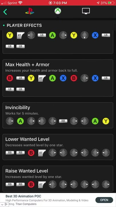 gta cheats for xbox 1