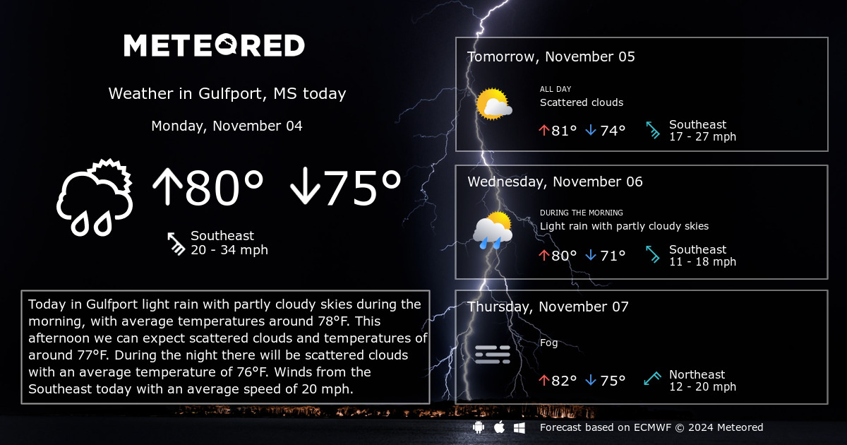 gulfport weather tomorrow