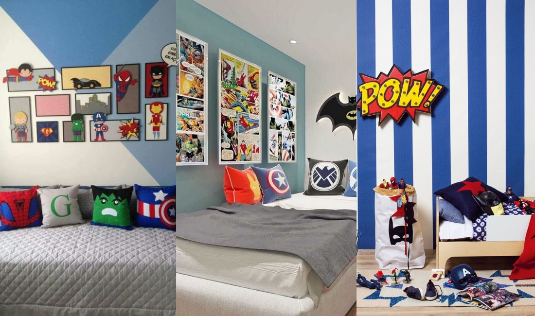 habitaciones para niños de avengers