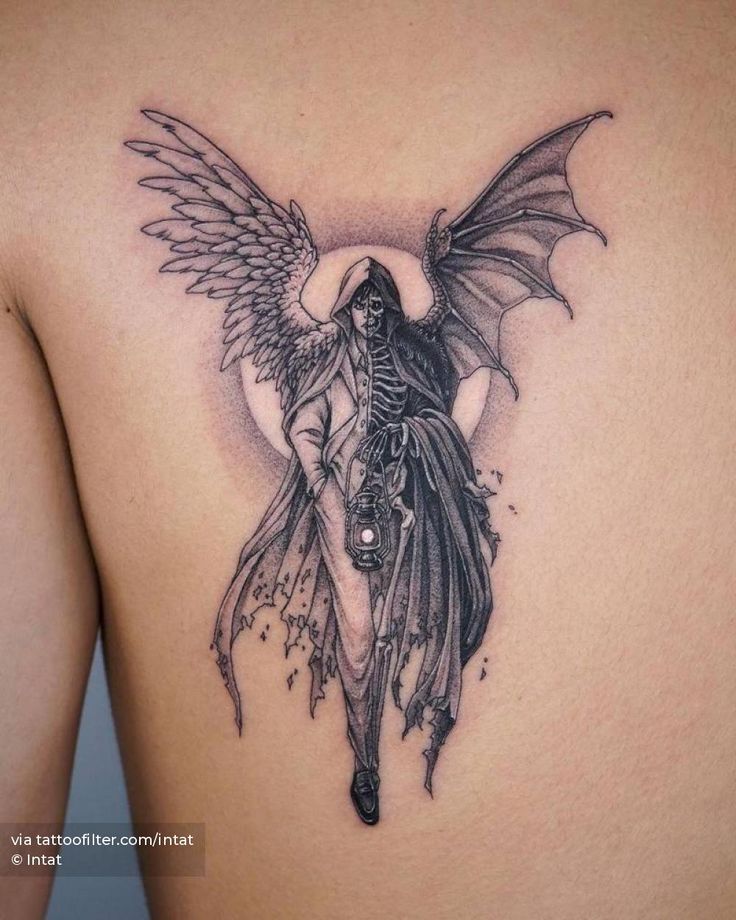 half angel half devil tattoo