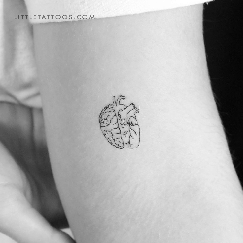 half heart half brain tattoo meaning