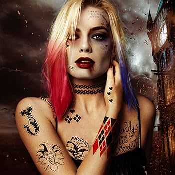 harley quinn tattoos face