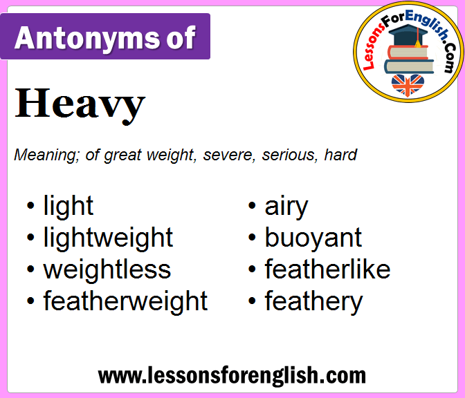 heavily antonym