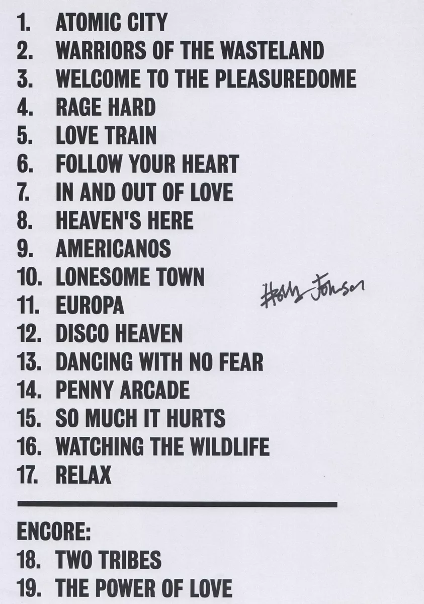 holly johnson setlist