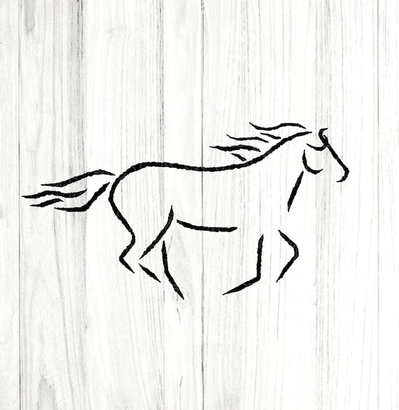 horse drawing stencil