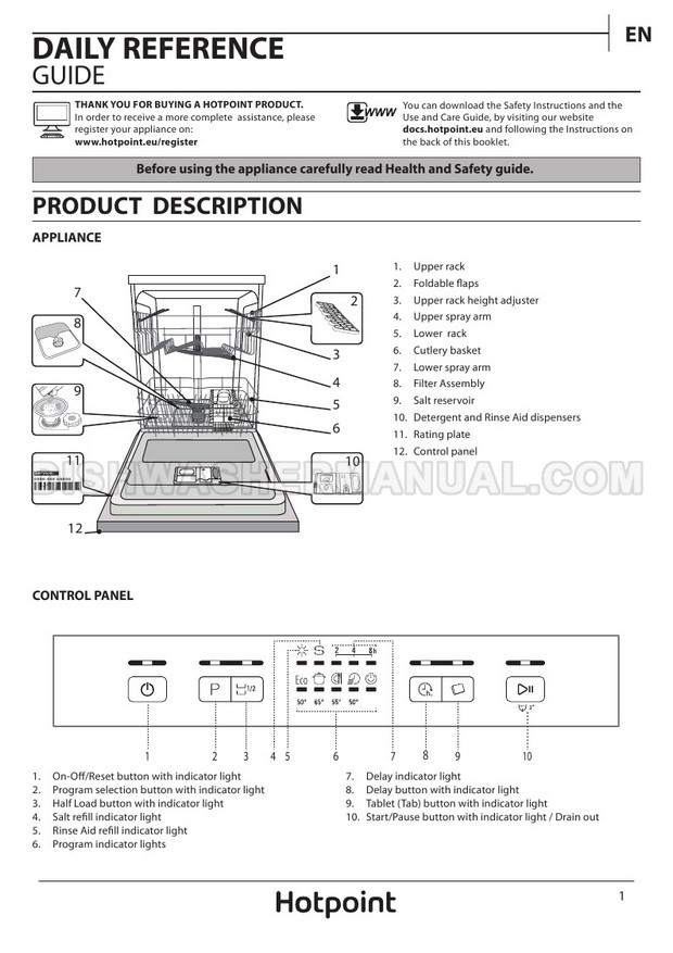 hotpoint dishwasher manual