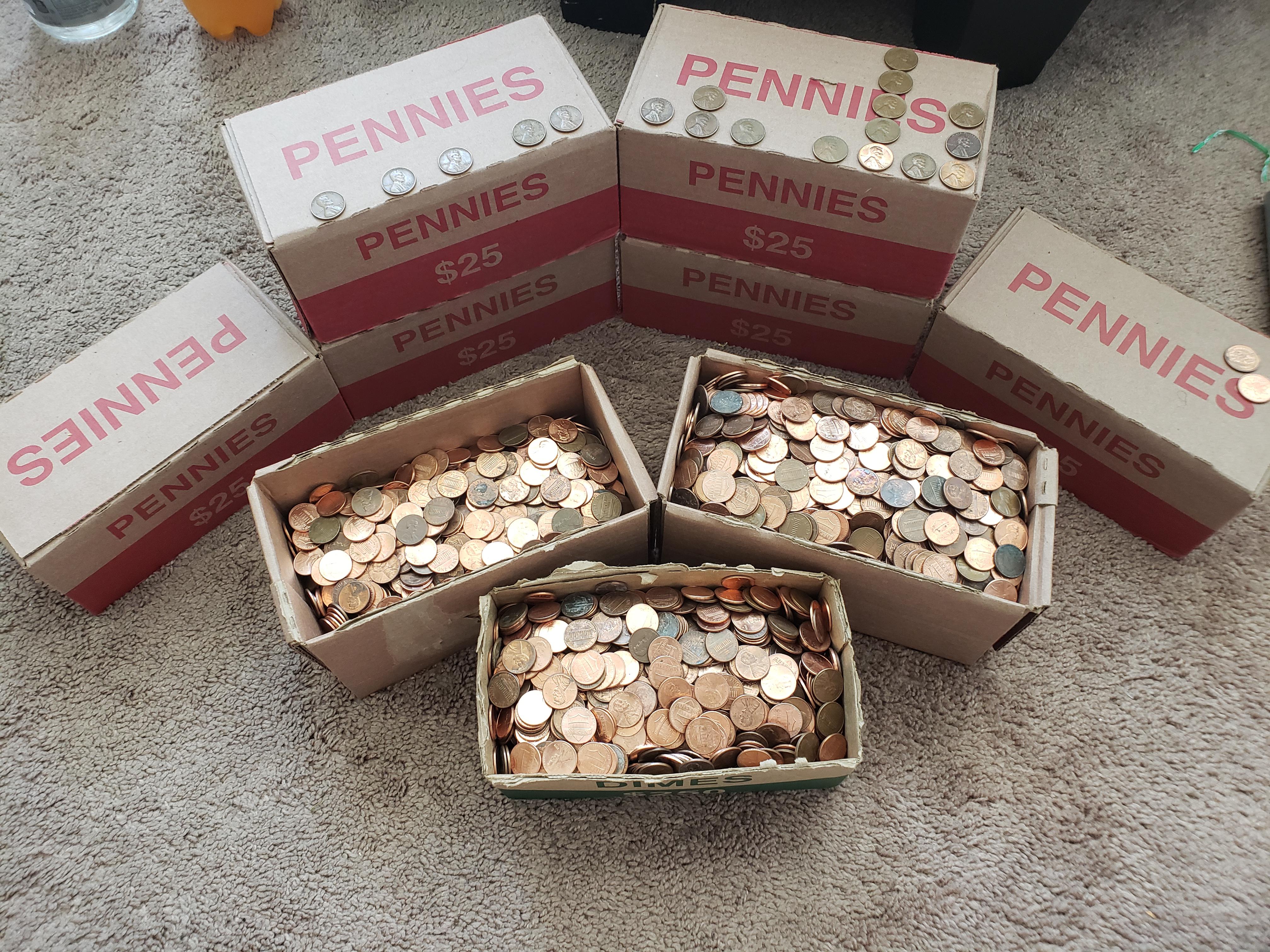 how many pennies are in 50 dollars