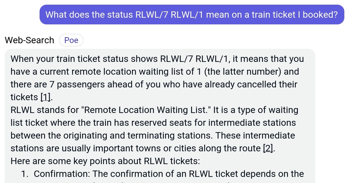 how many rlwl tickets get confirmed