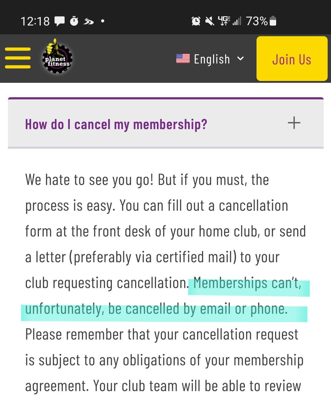 how to cancel my membership at planet fitness