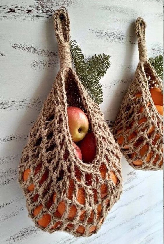 how to crochet a hanging fruit basket