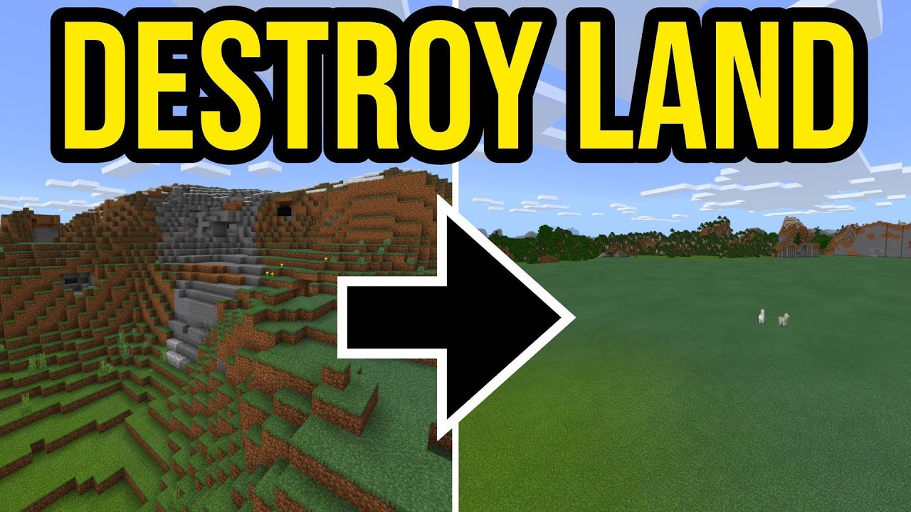 how to delete land in minecraft