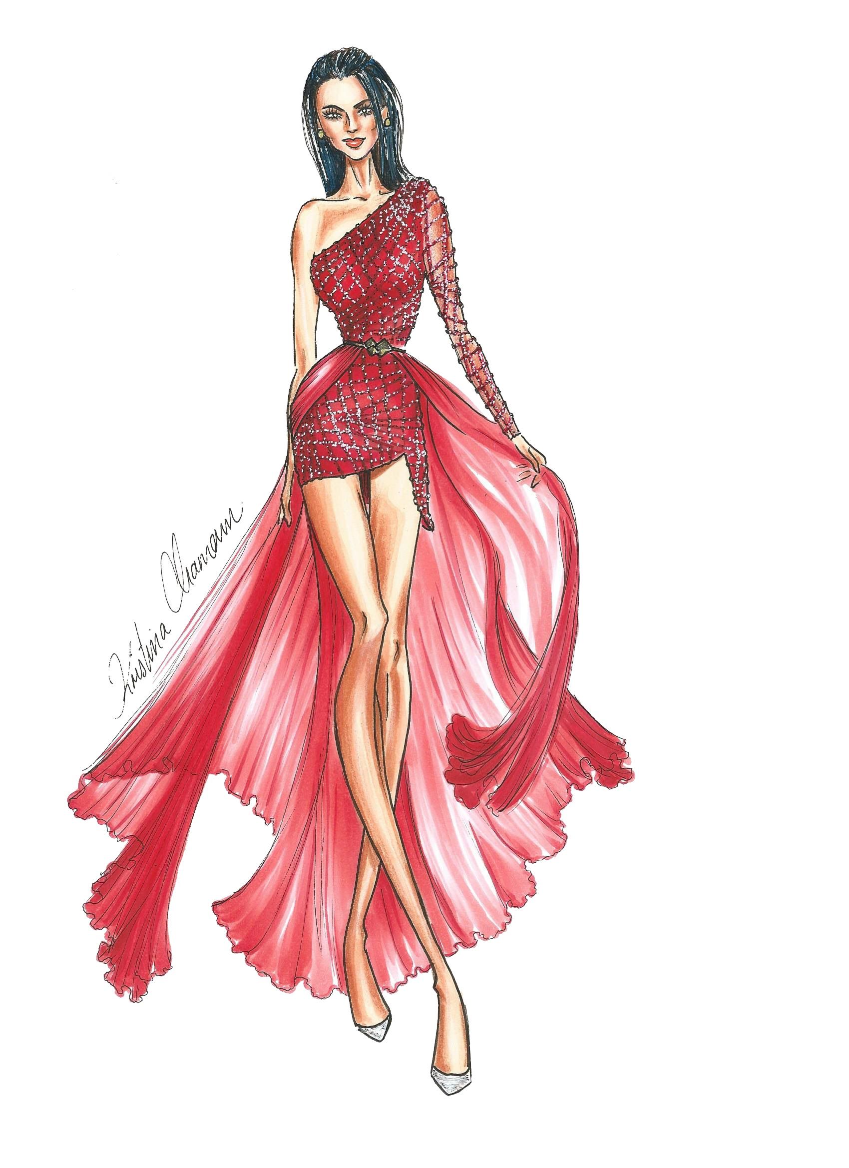 how to draw dresses fashion