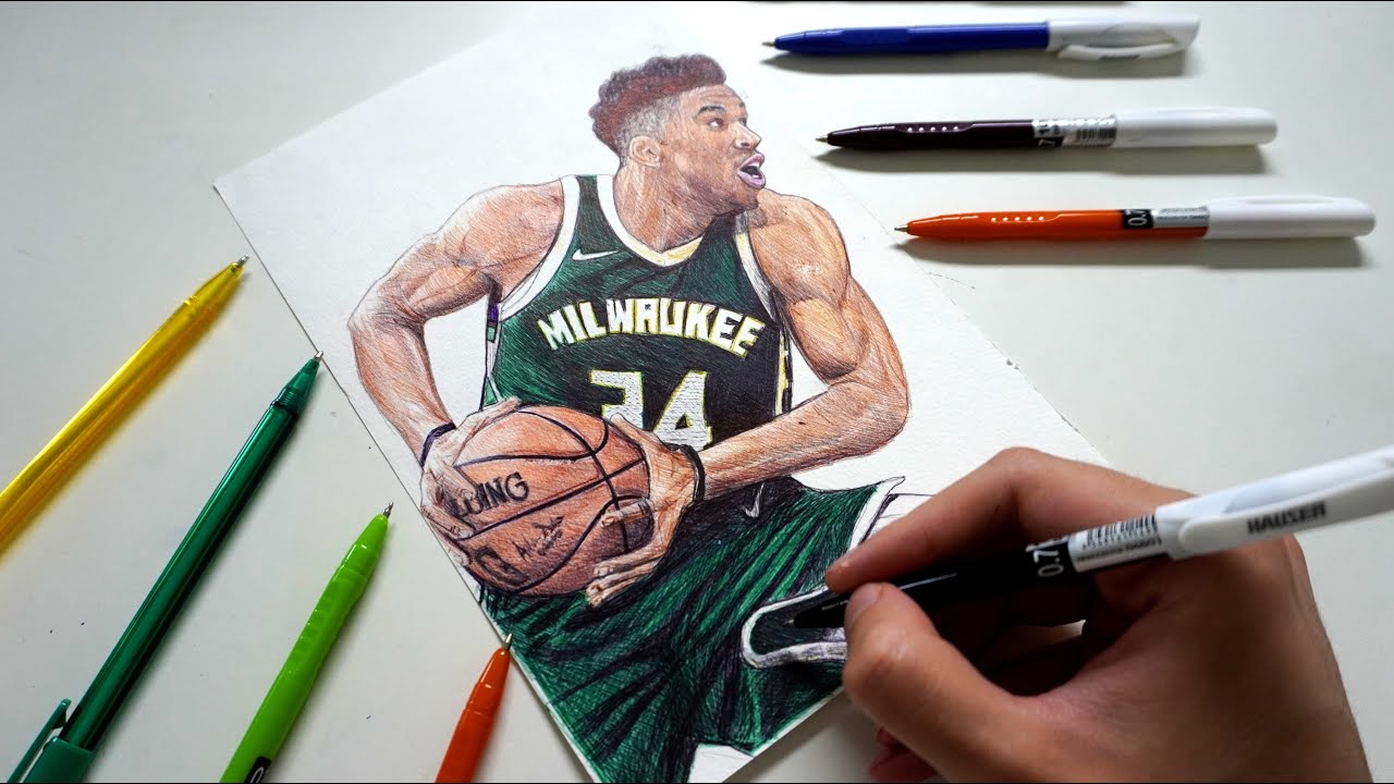 how to draw giannis antetokounmpo easy