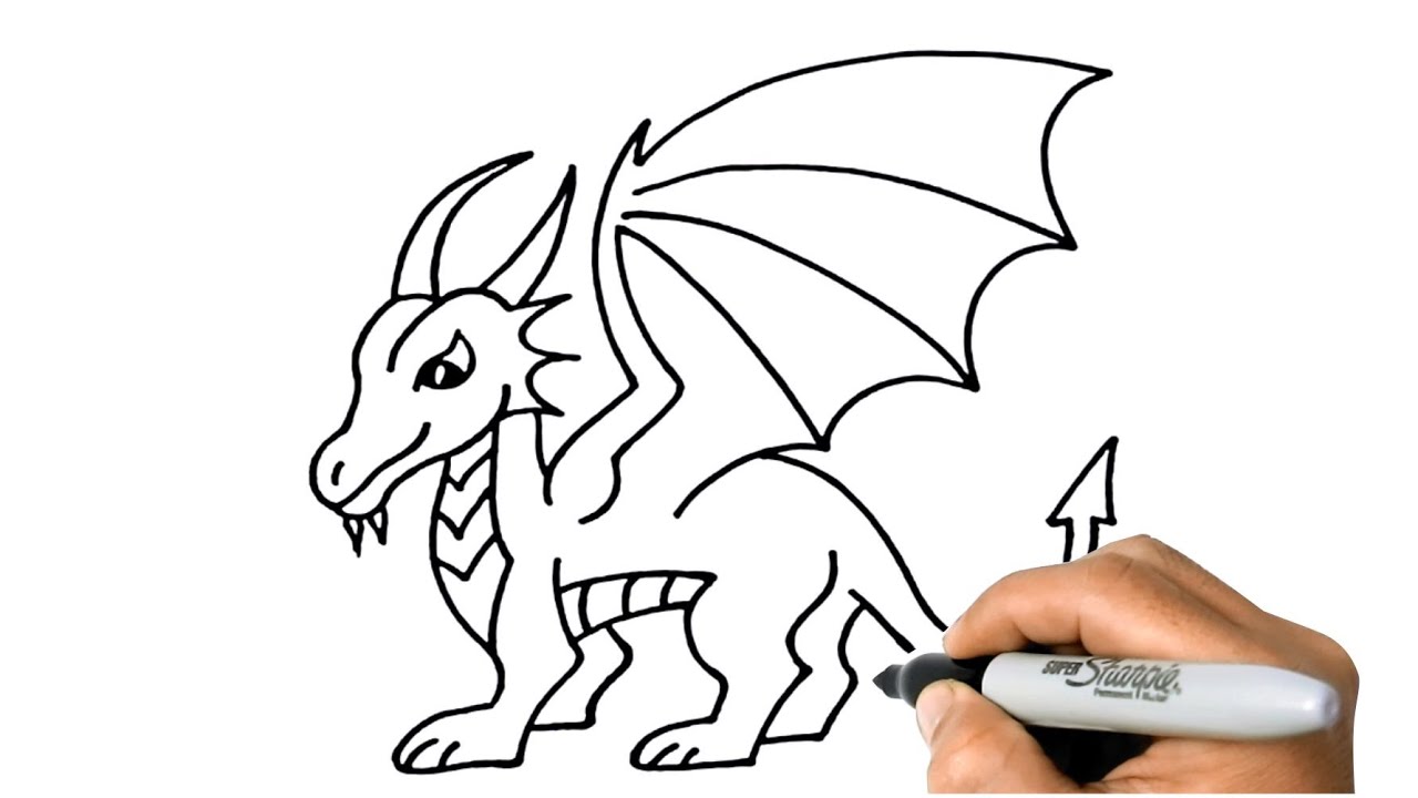 how to easily draw a dragon