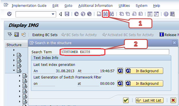 how to find customer exit in sap abap