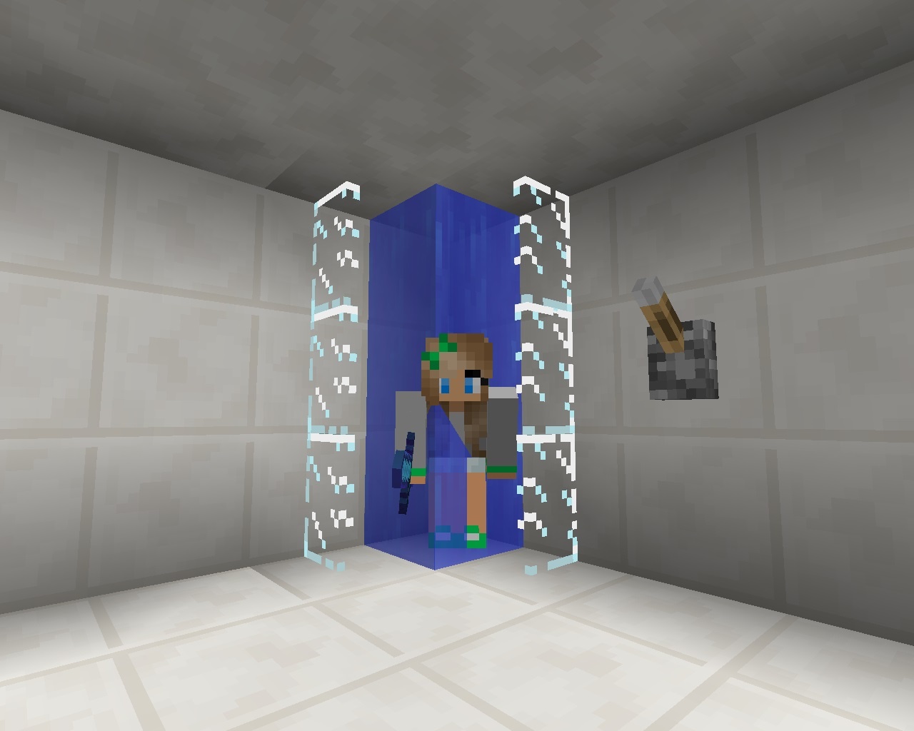 how to make a shower in minecraft