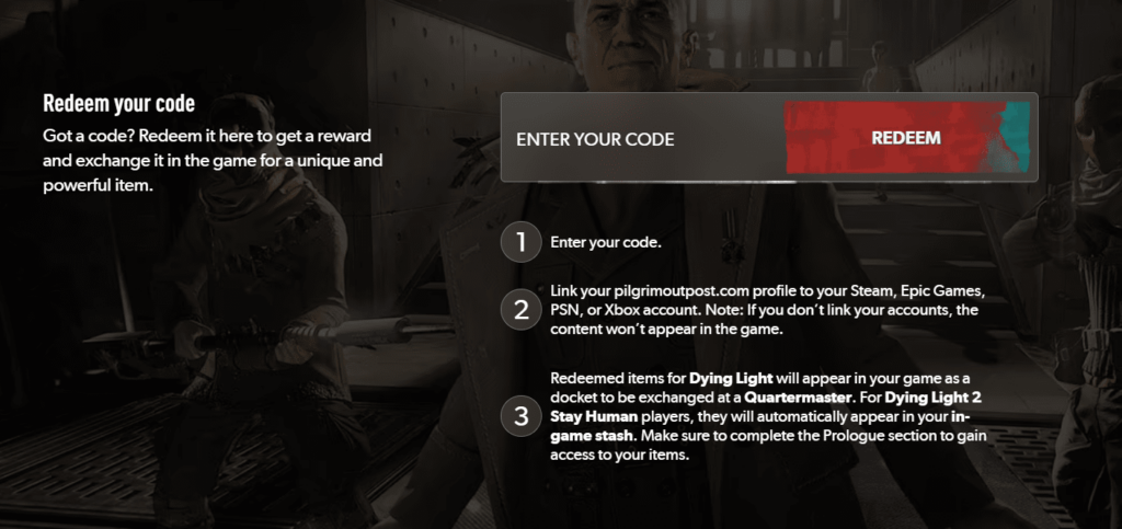 how to redeem dockets dying light