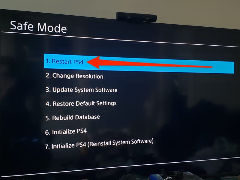 how to take ps4 off safe mode