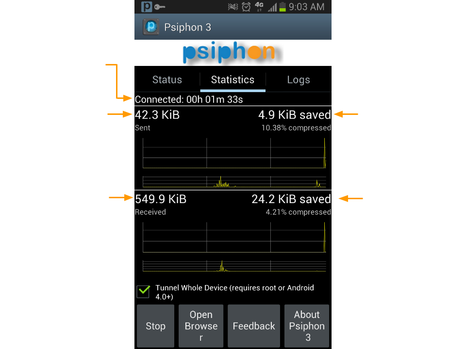 how to use psiphon on android