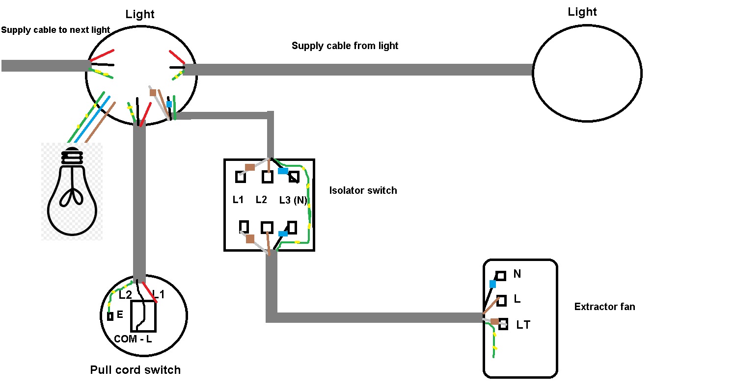 how to wire an extractor fan to light switch