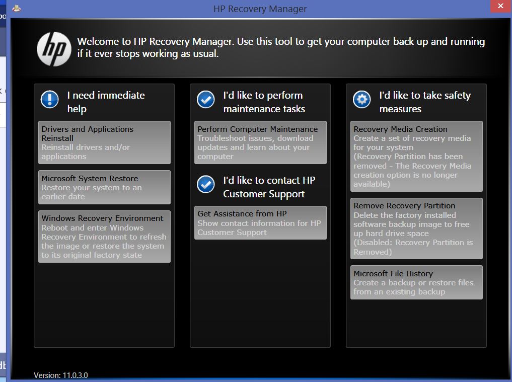 hp envy recovery windows 10