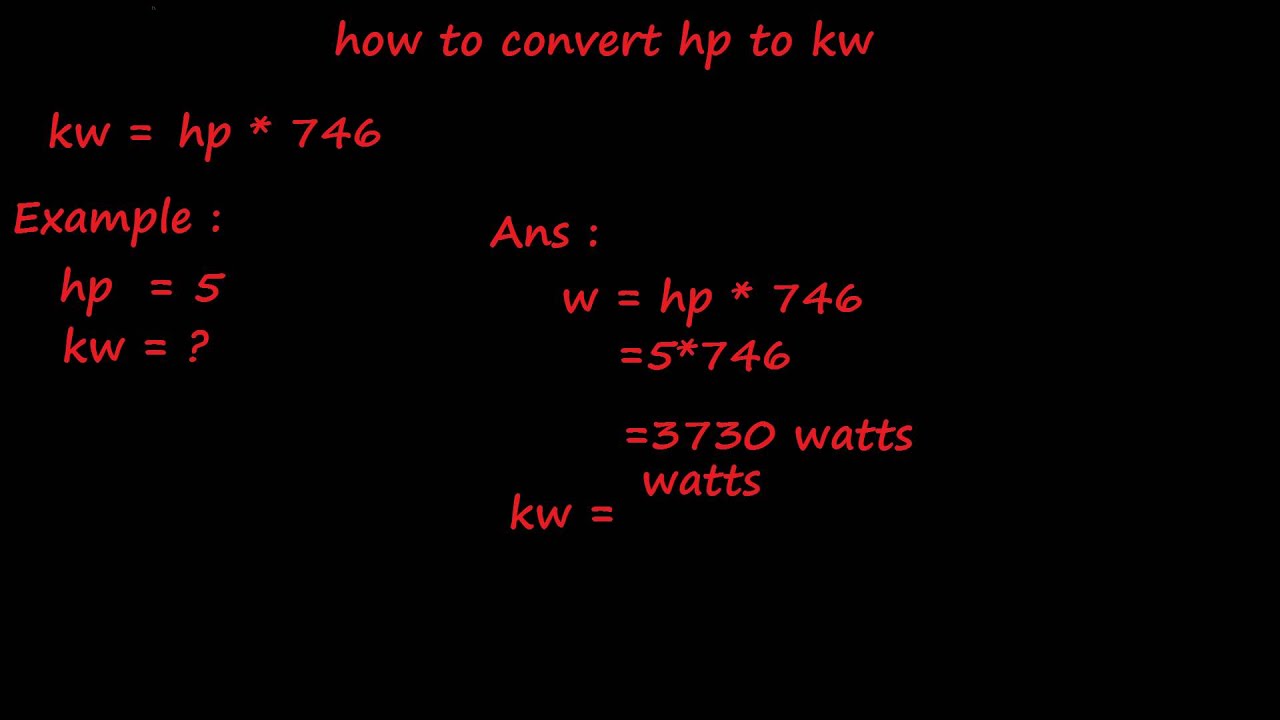 hp to kilowatt conversion