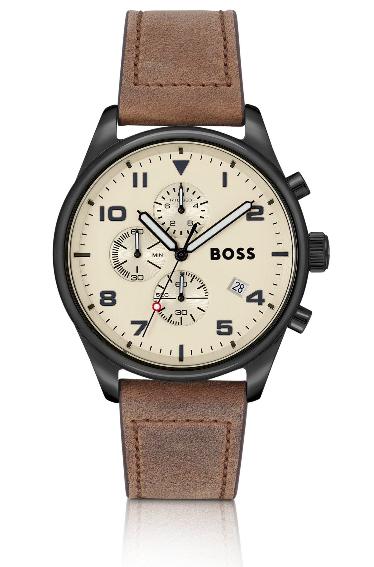 hugo boss watch straps leather