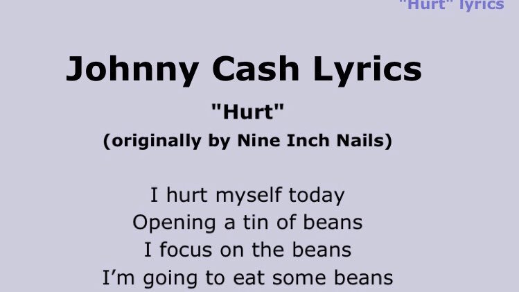 hurts johnny cash lyric