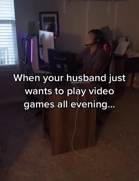 husband playing video games meme