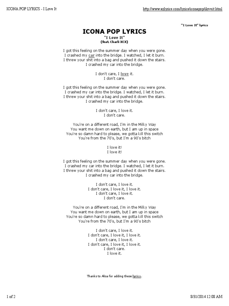 i love it i love it i love it lyrics