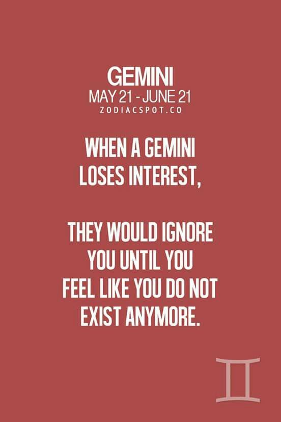 ignoring a gemini man