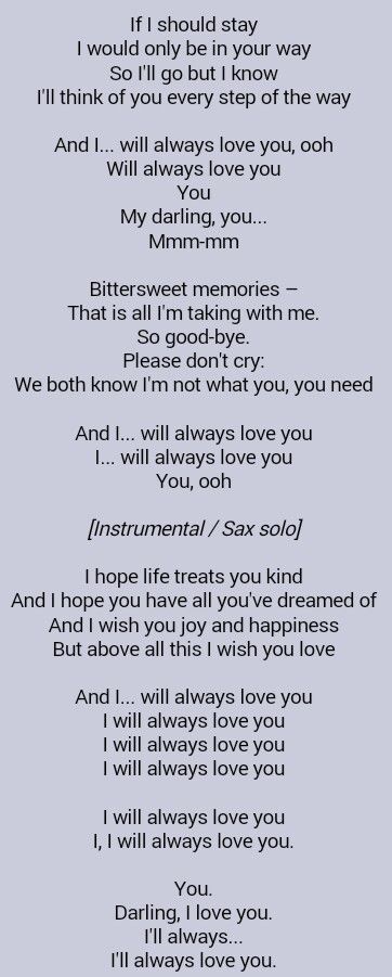 ill always love you lyrics